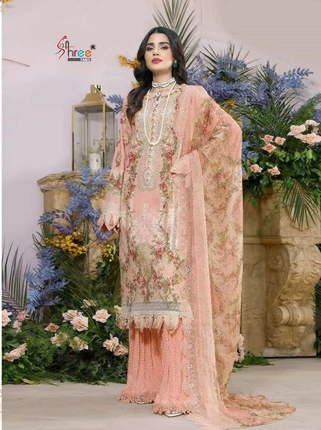 Shree Fabs Firdous Remix Cotton Embroidery Pakistani Summer Dress Materials  Collection