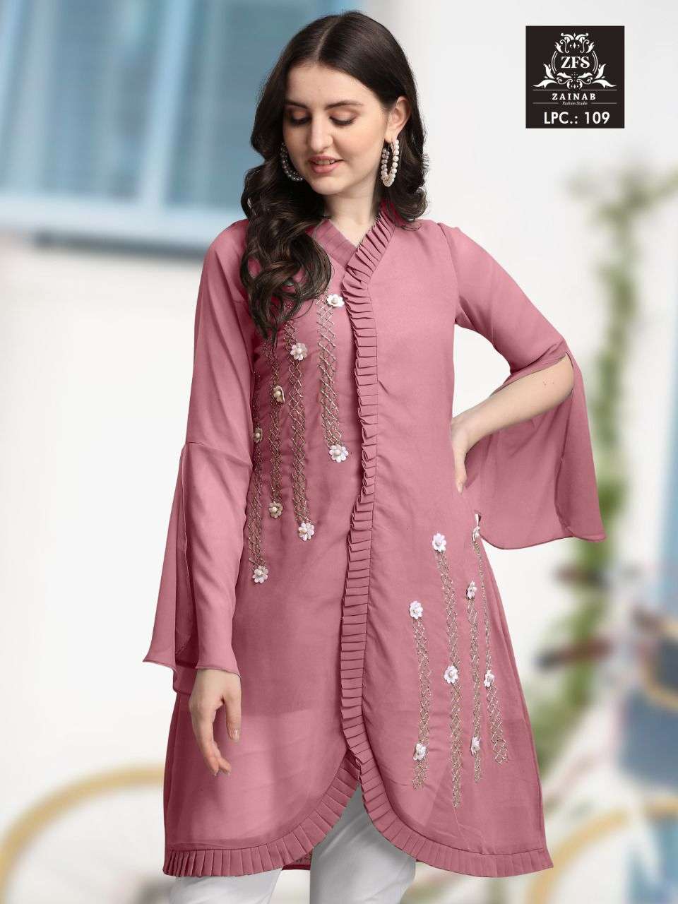 Zainab Fashion Studio Lpc 192 Georgette Stylish Designer Hand Work Kurti