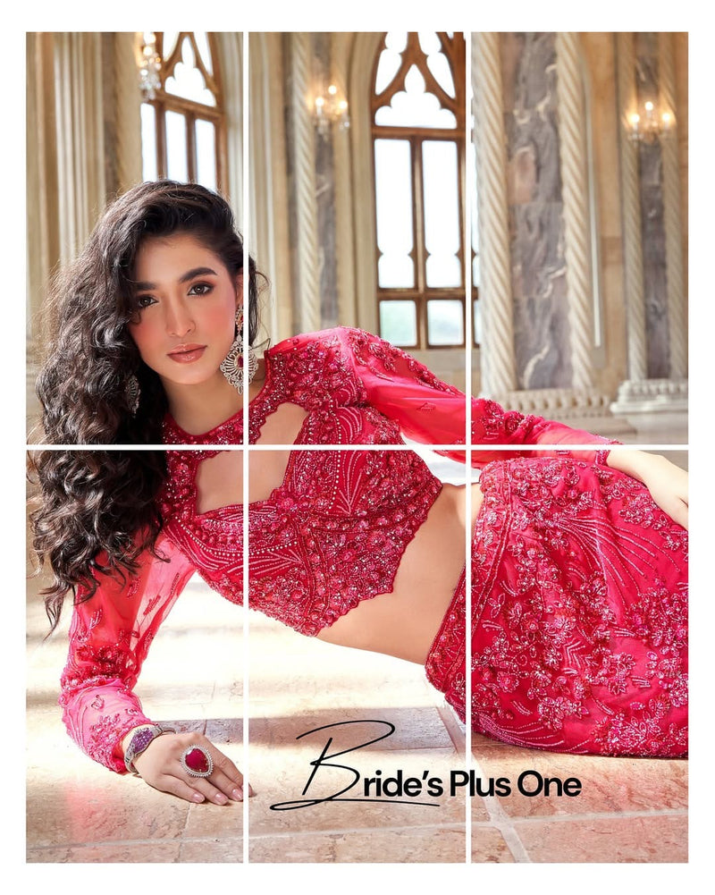 Shivali Handcrafted Red Embroidered Lehenga Set