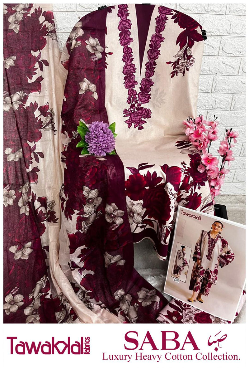 Tawakkal Saba Luxury Lawn Cotton Collection Printed Karachi Salwar Kameez
