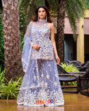 La Pink Festive Purple Fancy Designer Handwork Kurti