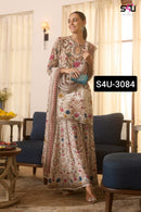 S4U by Shivali Festive Diaries Vol 28 Elegant Cream Floral Printed Anarkali Set with Dupatta