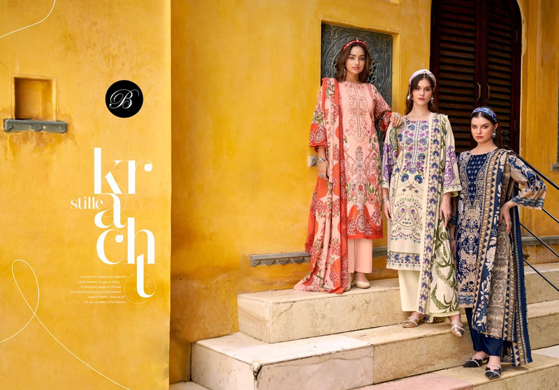 Belliza Naira Vol 121 Elegant Digital Print & Embroidered Cotton Suits