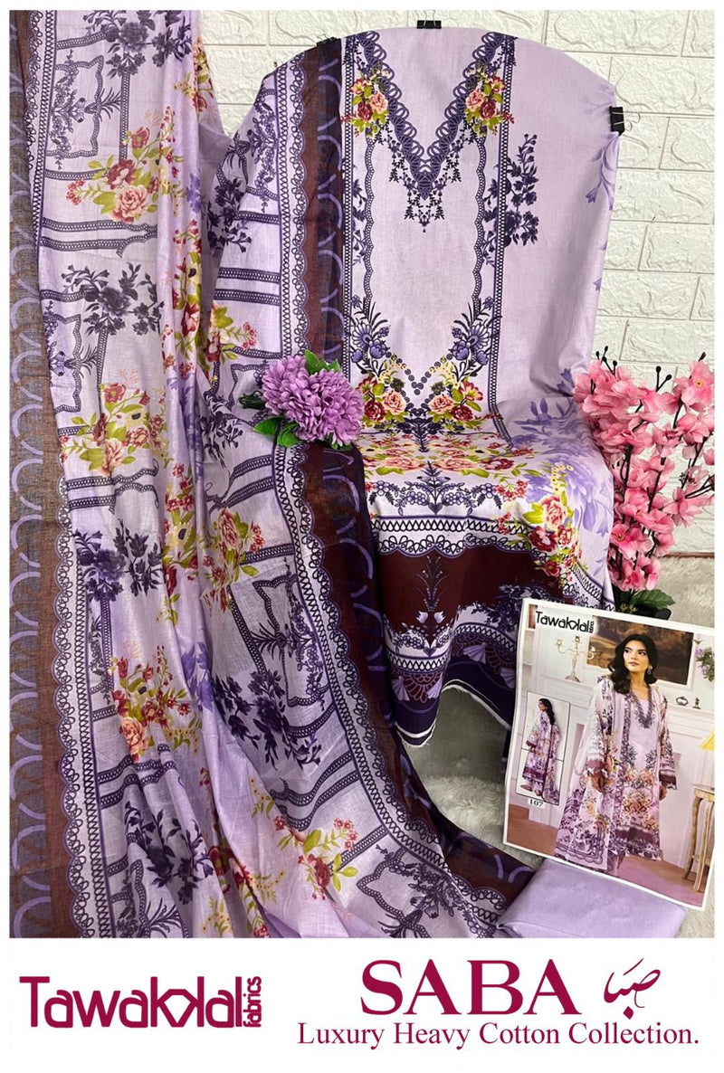 Tawakkal Saba Luxury Lawn Cotton Collection Printed Karachi Salwar Kameez