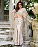 Shivali Tyohaar Elegant Champagne Draped Lehenga Set Festive Edit 2025