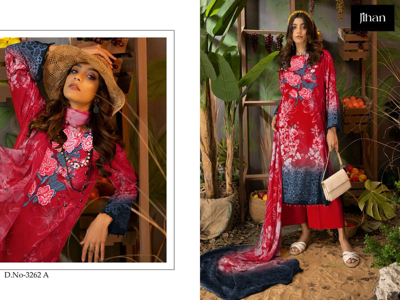 Jihan Adan Libaas Summer Color Collection Cotton Exclusive Embroidery Salwar Kameez