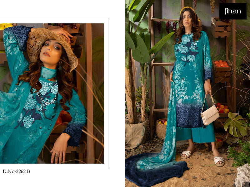 Jihan Adan Libaas Summer Color Collection Cotton Exclusive Embroidery Salwar Kameez