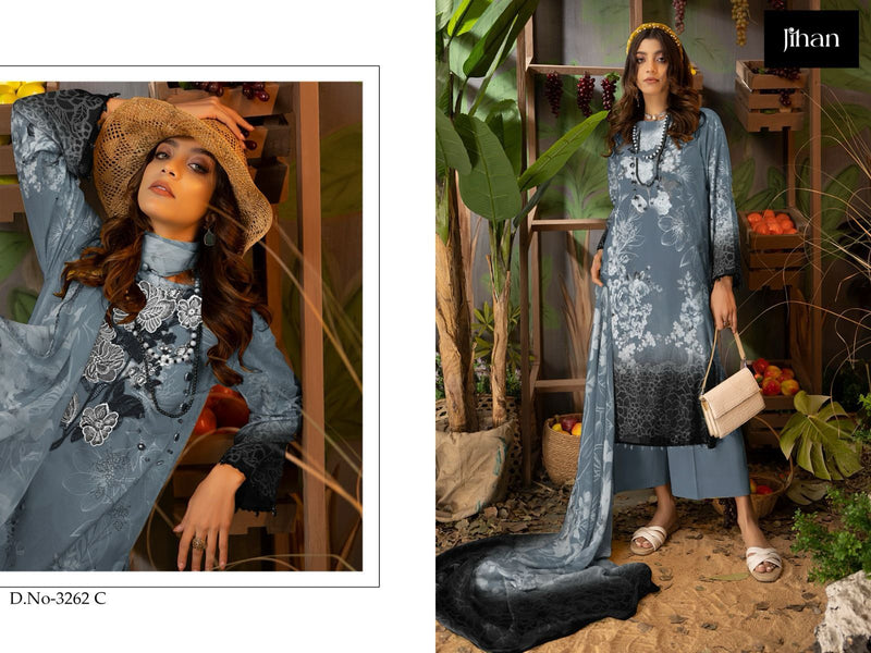 Jihan Adan Libaas Summer Color Collection Cotton Exclusive Embroidery Salwar Kameez