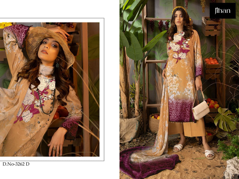 Jihan Adan Libaas Summer Color Collection Cotton Exclusive Embroidery Salwar Kameez