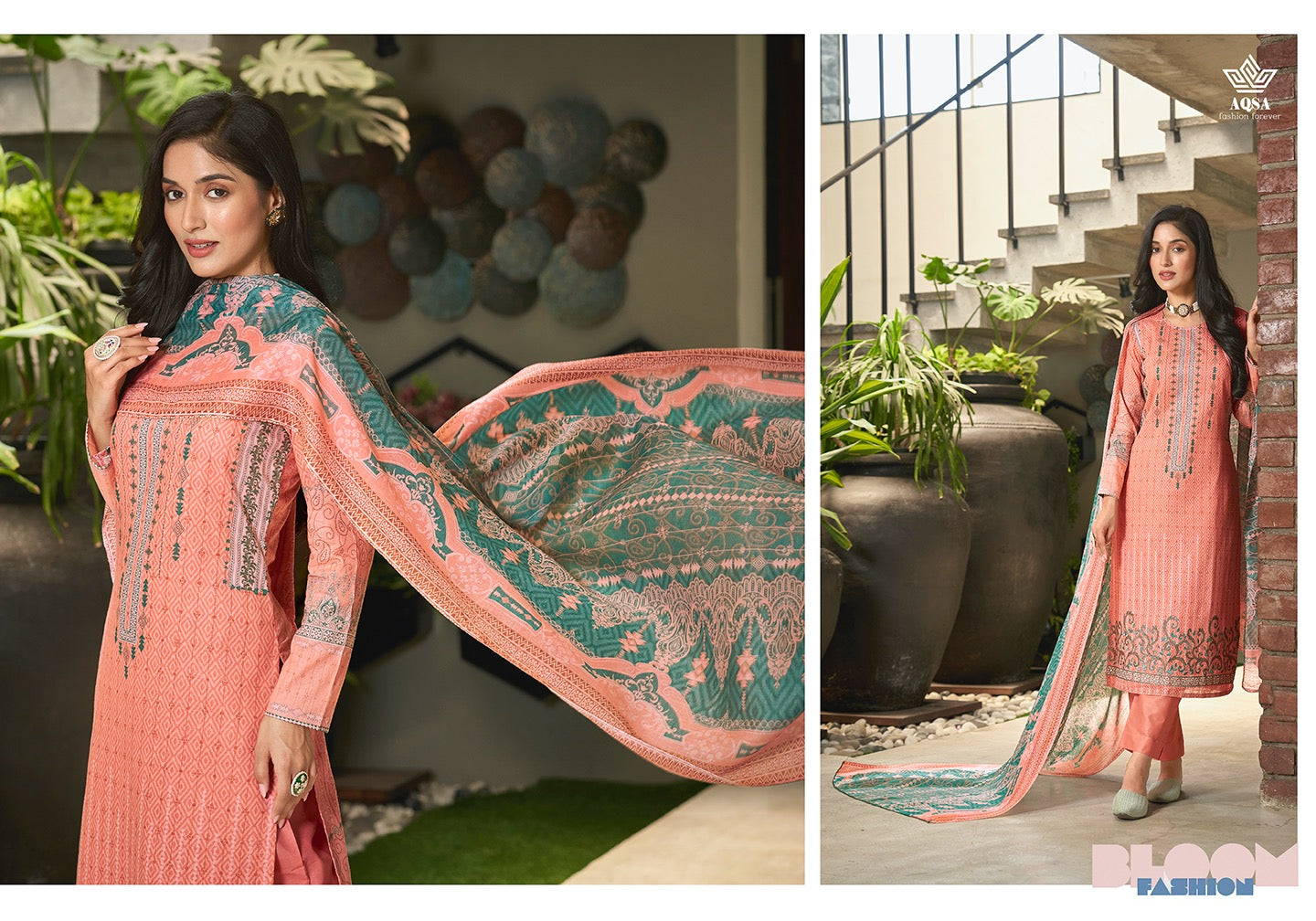 Aqsa Nasreen Cambric Cotton Printed Exclusive Embroidery Work Fancy Designer Printed Salwar Suit