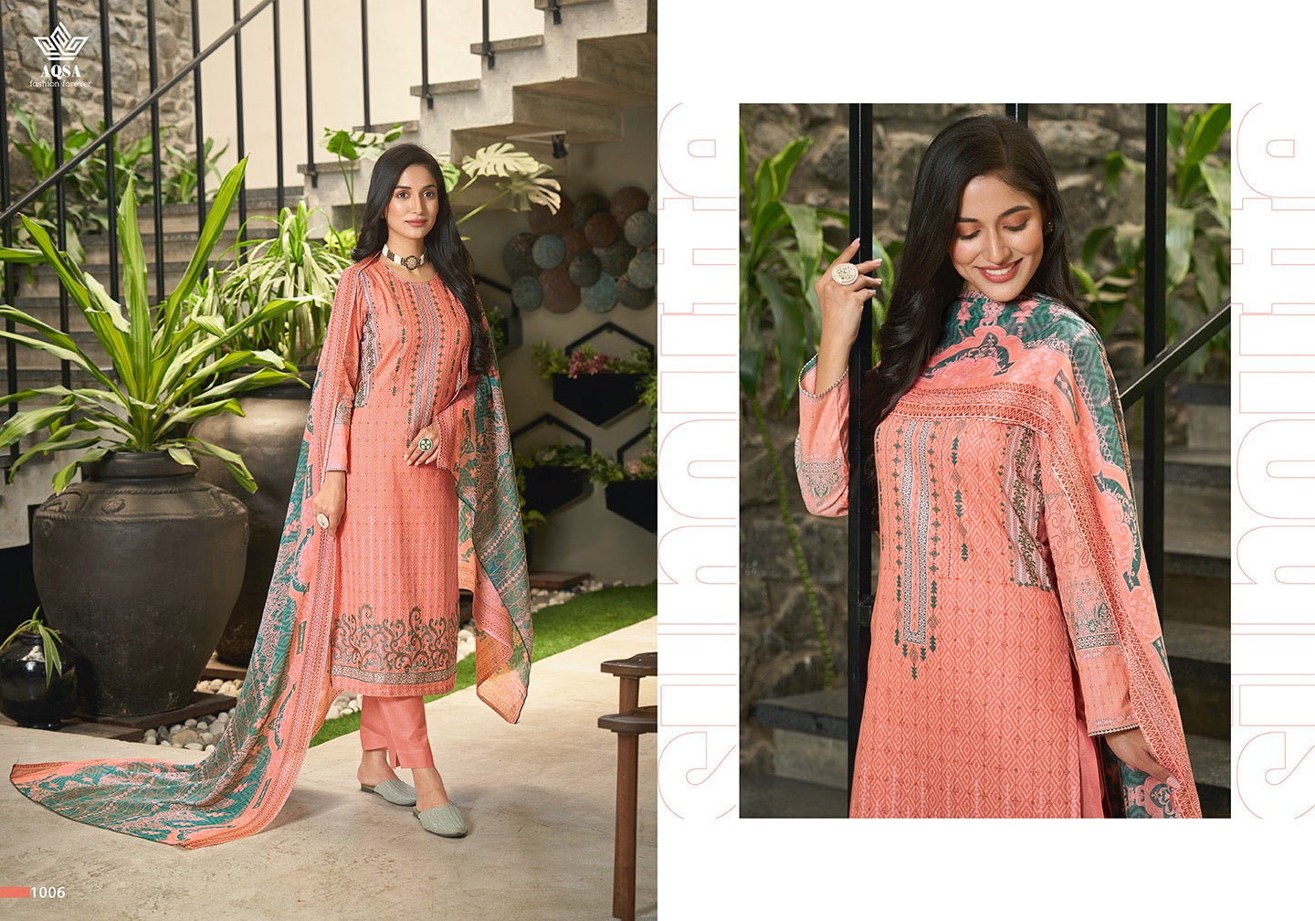 Aqsa Nasreen Cambric Cotton Printed Exclusive Embroidery Work Fancy Designer Printed Salwar Suit