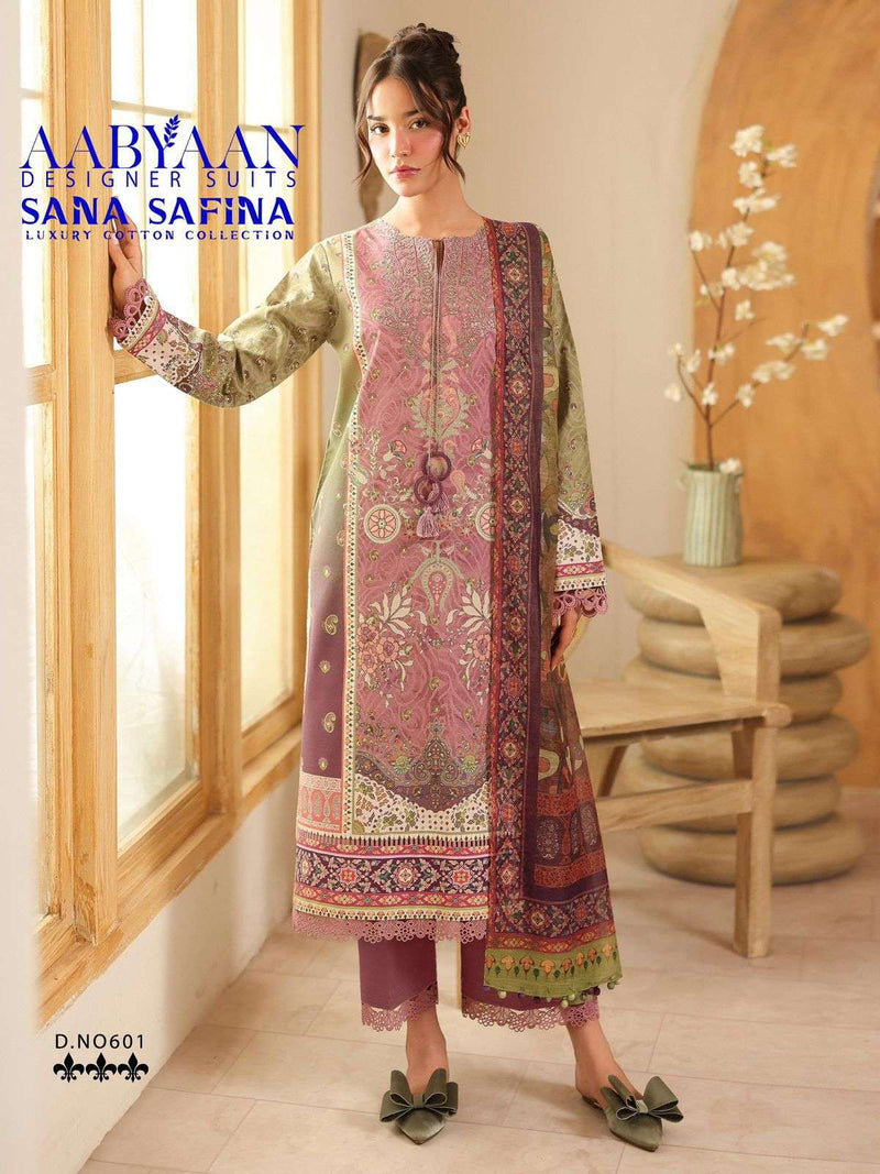 Aabyaan Designer Suits Sana Safinaz Vol 6 Pure Cotton Printed Salwar Kameez