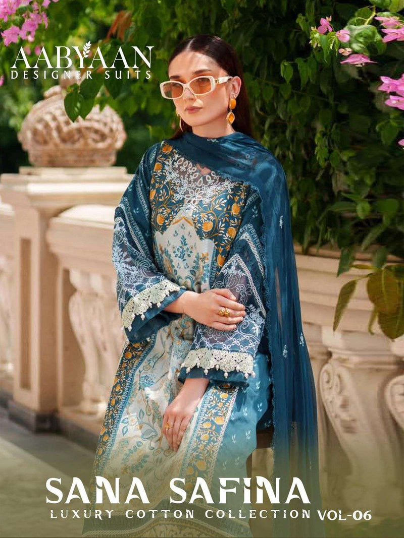 Aabyaan Designer Suits Sana Safinaz Vol 6 Pure Cotton Printed Salwar Kameez