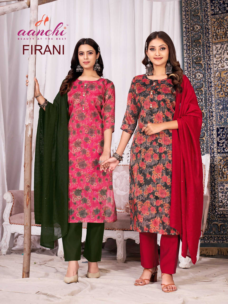 Aanchi Firani Silk Casual Wear Fancy Designer Set Of Pret Kurti