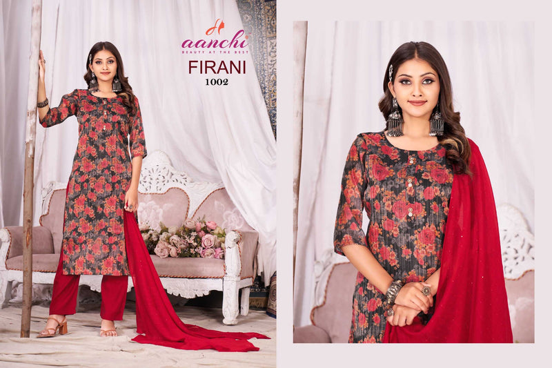 Aanchi Firani Silk Casual Wear Fancy Designer Set Of Pret Kurti