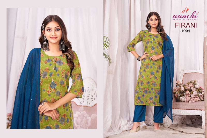 Aanchi Firani Silk Casual Wear Fancy Designer Set Of Pret Kurti