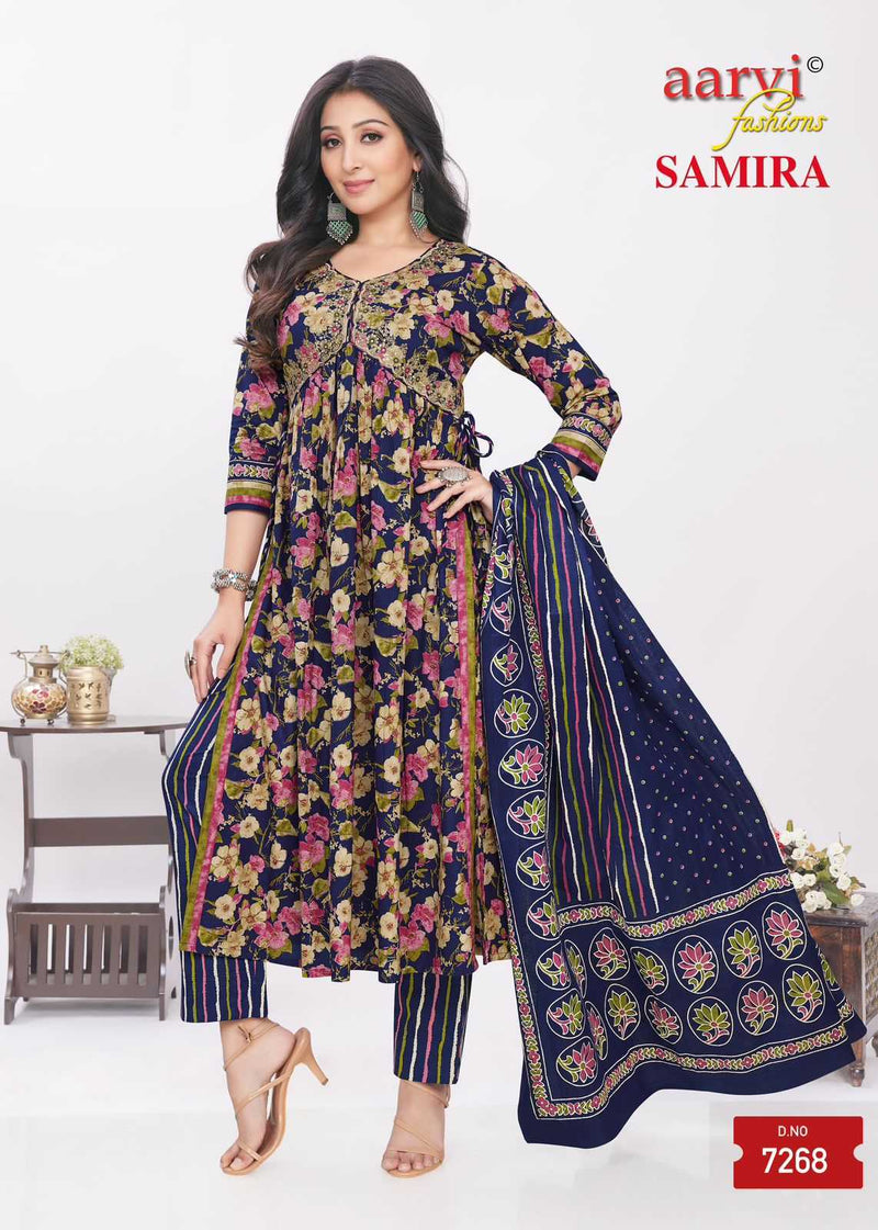 Aarvi Fashion Samira Vol 2 Fancy Naira And Alia Cut Embroidery Designer Combo Set Of Kurti