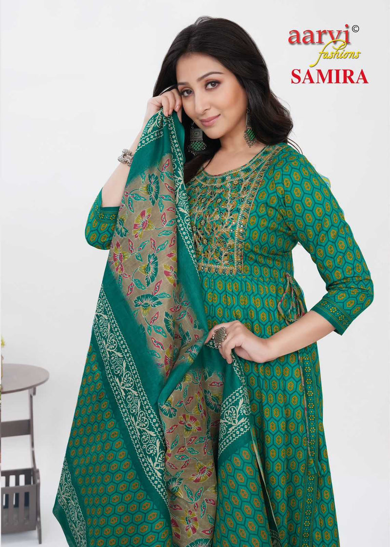 Aarvi Fashion Samira Vol 2 Fancy Naira And Alia Cut Embroidery Designer Combo Set Of Kurti