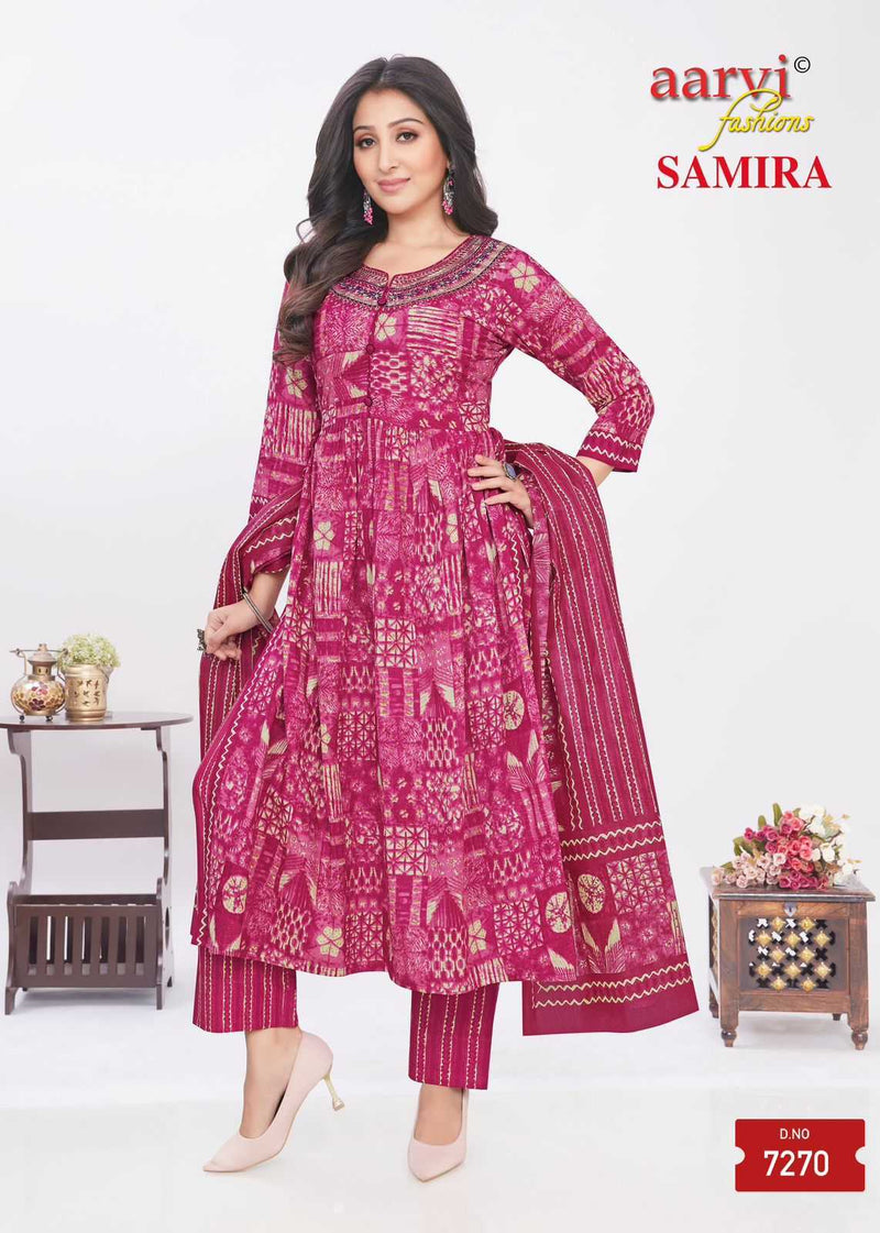 Aarvi Fashion Samira Vol 2 Fancy Naira And Alia Cut Embroidery Designer Combo Set Of Kurti