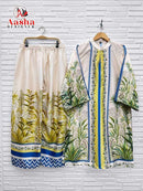 Aasha Designer Co Ord Set Modal Satin Designer Wear Pret Kurti