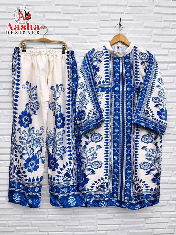 Aasha Designer Co Ord Set Modal Satin Designer Wear Pret Kurti