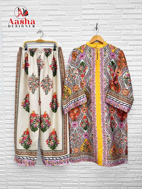 Aasha Designer Co Ord Set Modal Satin Designer Wear Pret Kurti