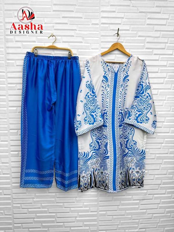 Aasha Designer Co Ord Set Modal Satin Designer Wear Pret Kurti