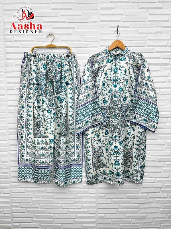 Aasha Designer Co Ord Set Modal Satin Designer Wear Pret Kurti