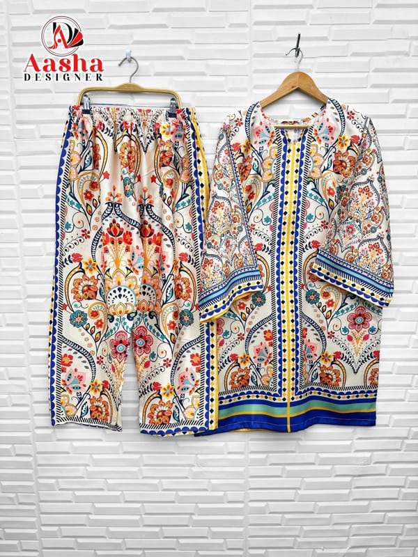 Aasha Designer Co Ord Set Modal Satin Designer Wear Pret Kurti