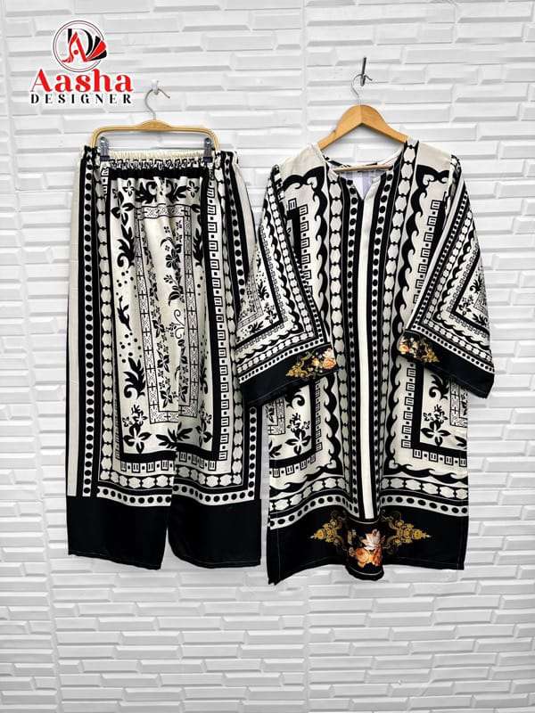 Aasha Designer Co Ord Set Modal Satin Designer Wear Pret Kurti