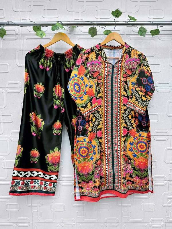 Aasha Designer Co Ord Set Modal Satin Designer Wear Pret Kurti