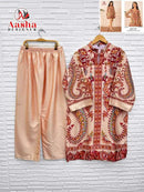 Aasha Designer Co Ord Set Modal Satin Designer Wear Pret Kurti