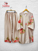 Aasha Designer Co Ord Set Modal Satin Designer Wear Pret Kurti