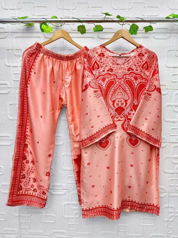 Aasha Designer Co Ord Set Modal Satin Designer Wear Pret Kurti