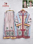 Aasha Designer Co Ord Set Modal Satin Designer Wear Pret Kurti