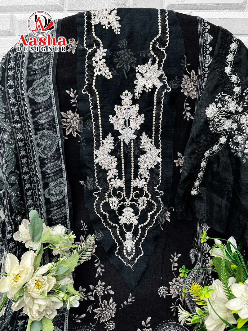 Aasha Designer Dno 1006 E Pure Cotton Embroidered Pakistani Salwar Suit