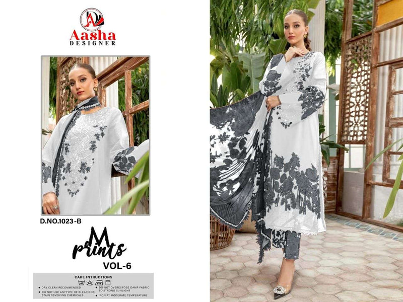 Aasha Designer Dno 1023 AB Pure Cotton Embroidery Work Salwar Suit