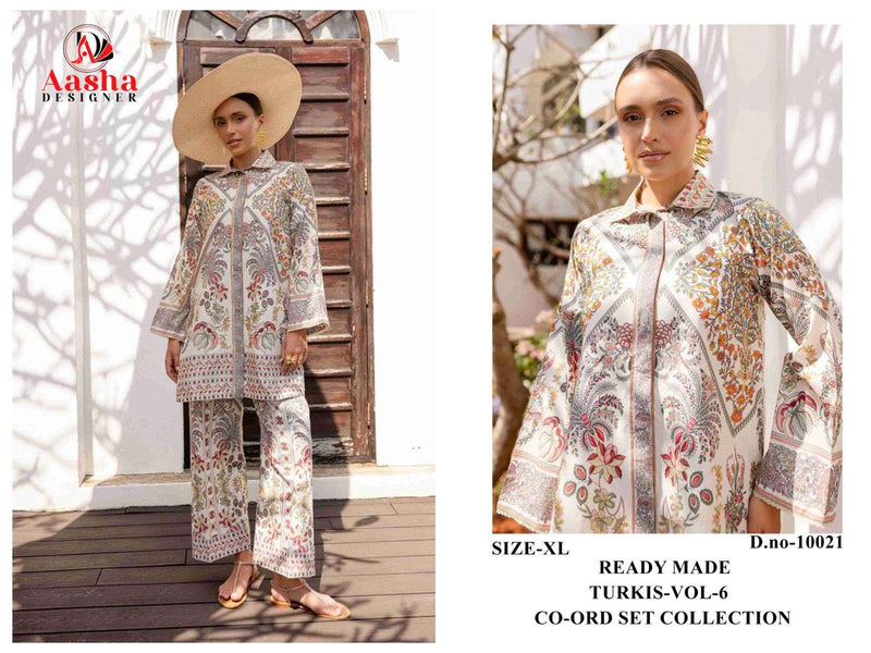 Aasha Designer Turkis Vol 6 Pure Modal Satin Printed Designer Co Ord Set