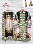 Aasha Designer Turkis Vol 6 Pure Modal Satin Printed Designer Co Ord Set