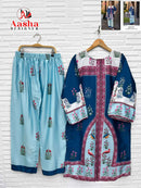 Aasha Designer Turkis Vol 6 Pure Modal Satin Printed Designer Co Ord Set