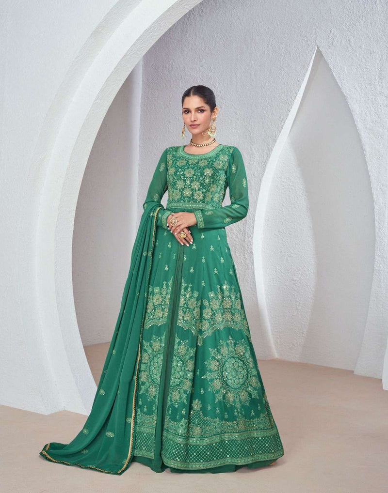 Aashirwad Creation Sabina Georgette Heavy Party Wear Dress