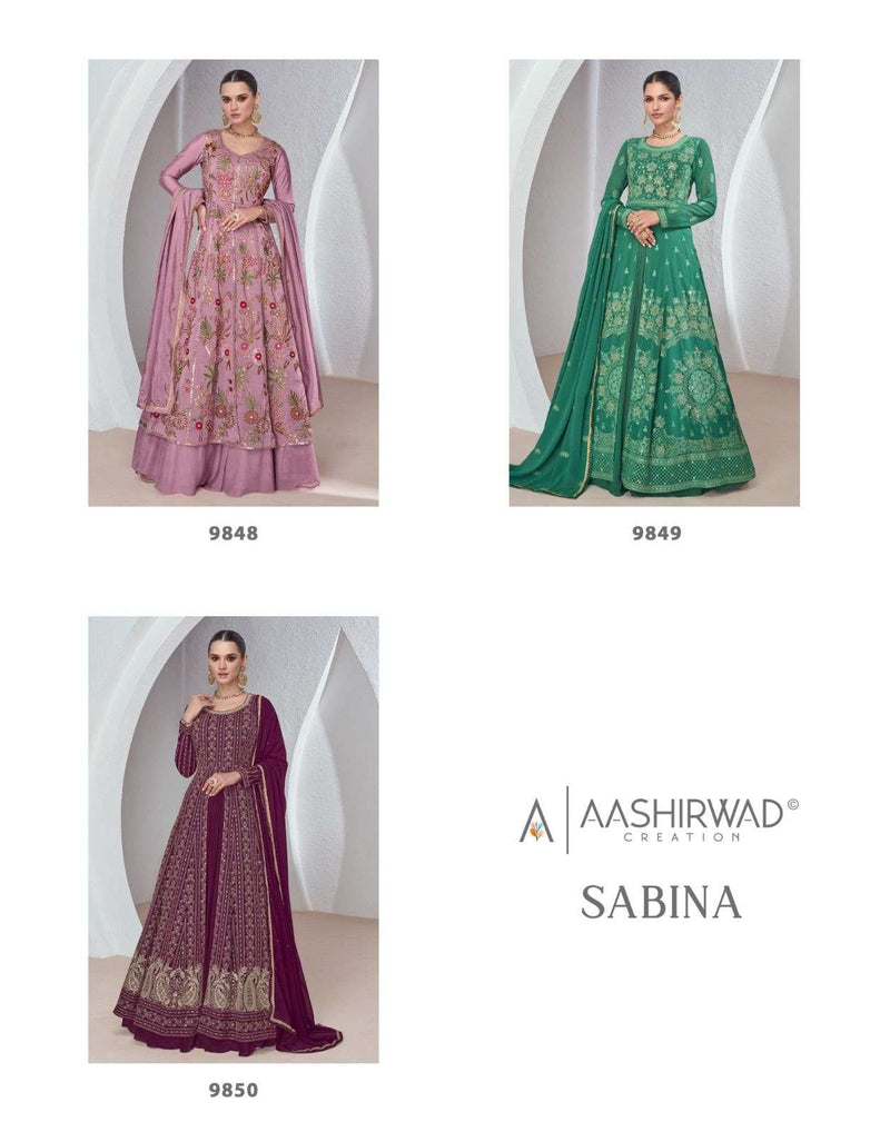 Aashirwad Creation Sabina Georgette Heavy Party Wear Dress