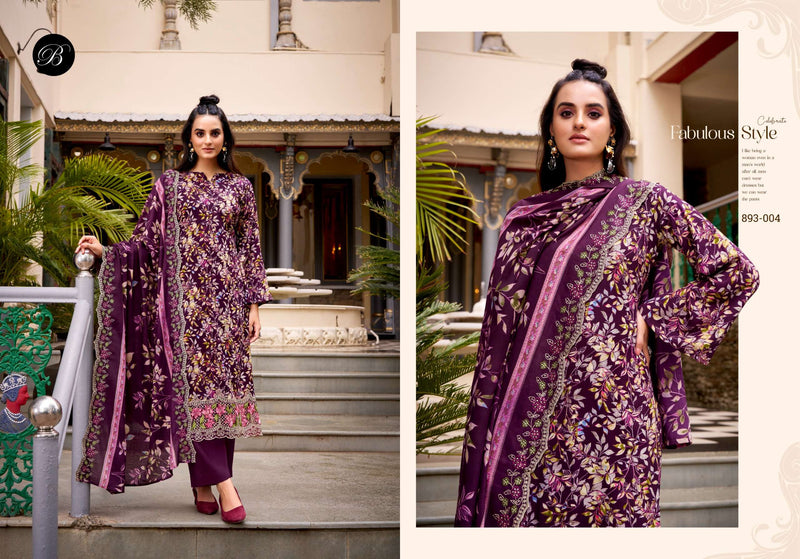 Abhira by Belliza Pure Cotton Digital Print Suit with Heavy Embroidery & Mal Mal Dupatta