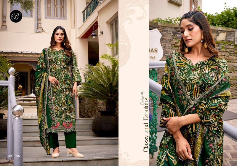Abhira by Belliza Pure Cotton Digital Print Suit with Heavy Embroidery & Mal Mal Dupatta