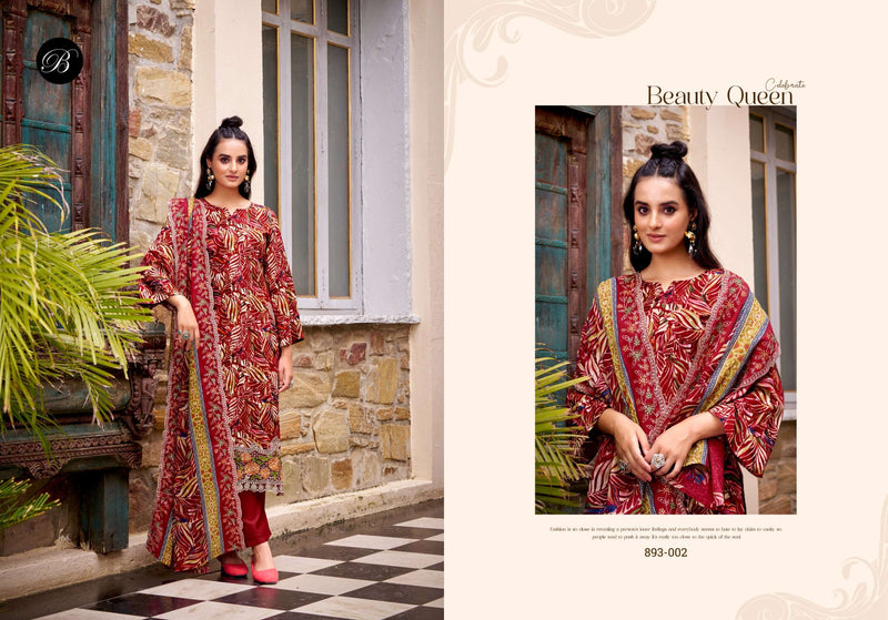 Abhira by Belliza Pure Cotton Digital Print Suit with Heavy Embroidery & Mal Mal Dupatta