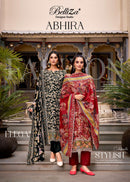 Abhira by Belliza Pure Cotton Digital Print Suit with Heavy Embroidery & Mal Mal Dupatta
