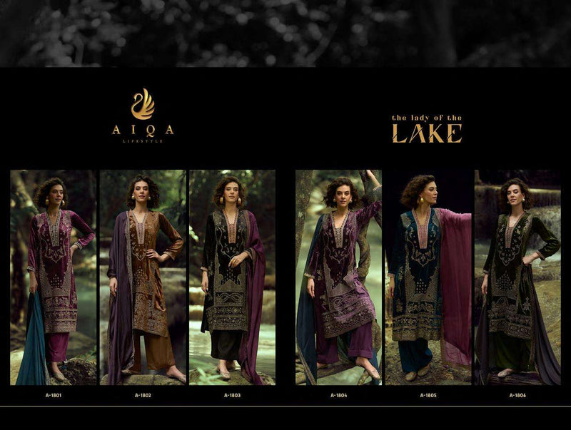 Aiqa The Lady Of The Lake Pure Viscose Velvet Fancy Work Salwar Suit