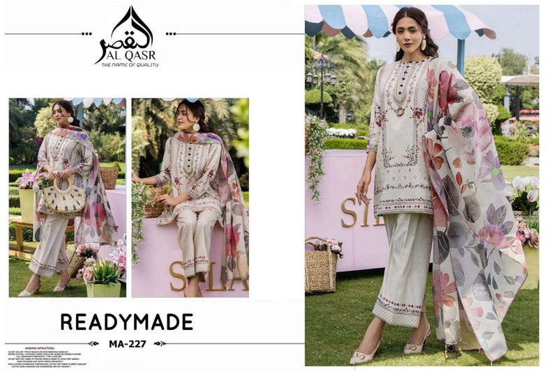 Al-Qasr Co-ord Set MA 227 – Luxury Turkish Dull Satin Co-ord with Heavy Chiffon Dupatta | New Launch 2025