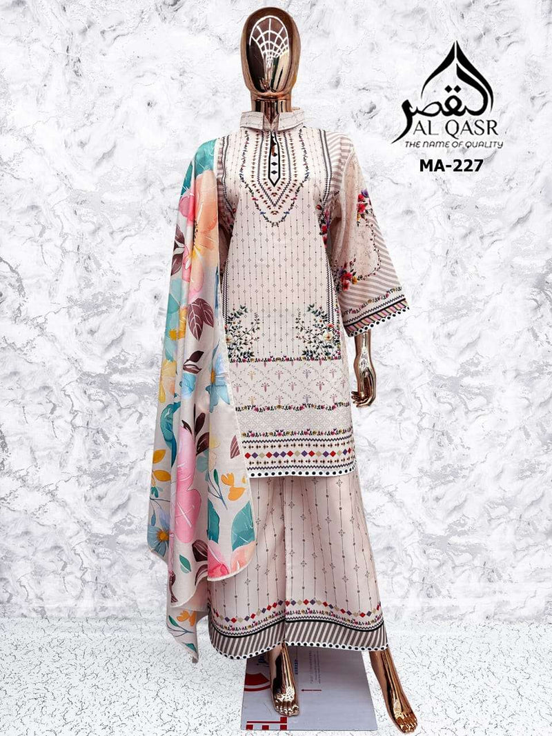 Al-Qasr Co-ord Set MA 227 – Luxury Turkish Dull Satin Co-ord with Heavy Chiffon Dupatta | New Launch 2025