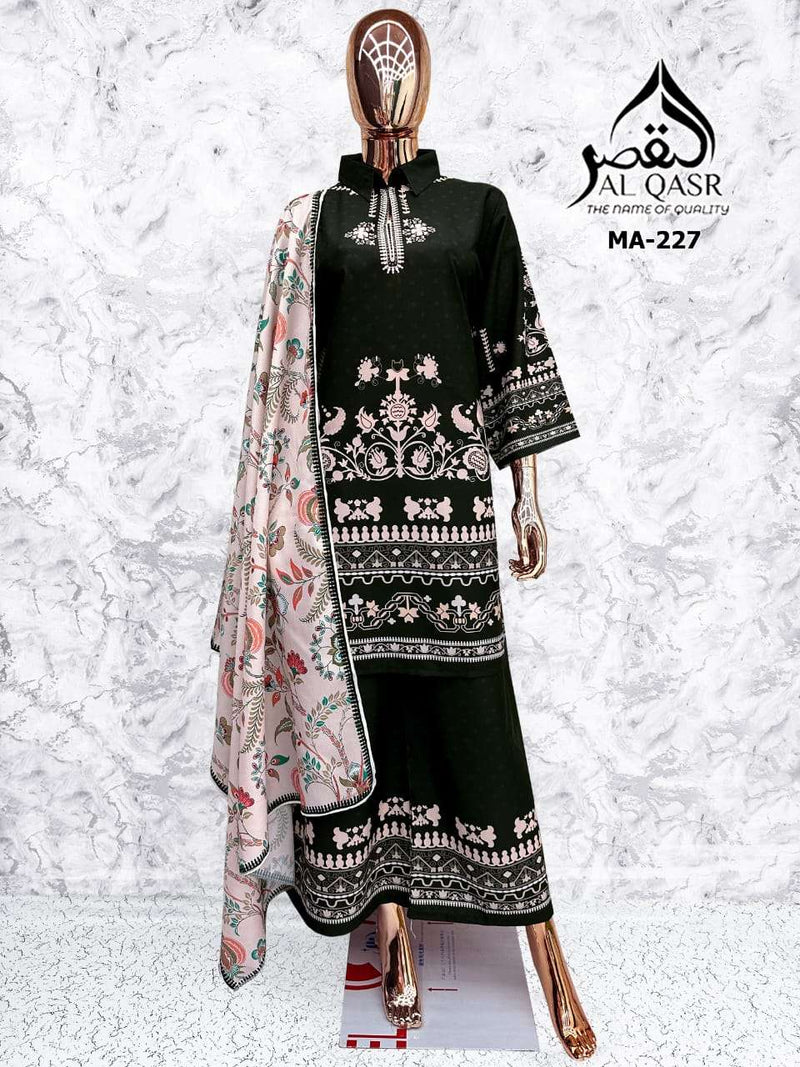 Al-Qasr Co-ord Set MA 227 – Luxury Turkish Dull Satin Co-ord with Heavy Chiffon Dupatta | New Launch 2025